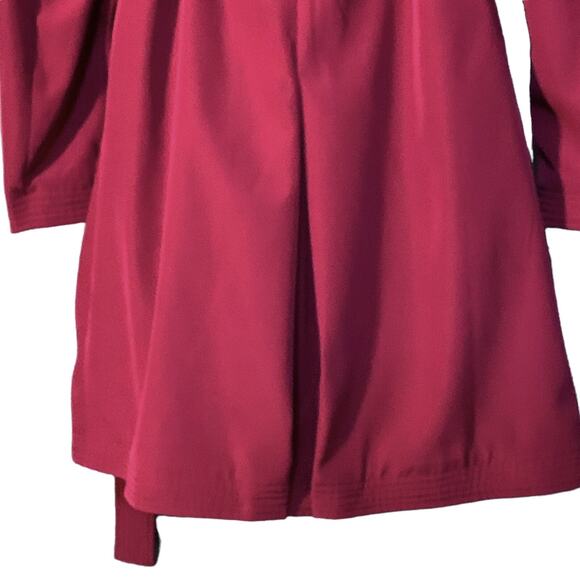 Narciso Rodriguez Designer Trench Coat Sz S Berry Pink Belted Lightweight Jacket - Picture 8 of 11